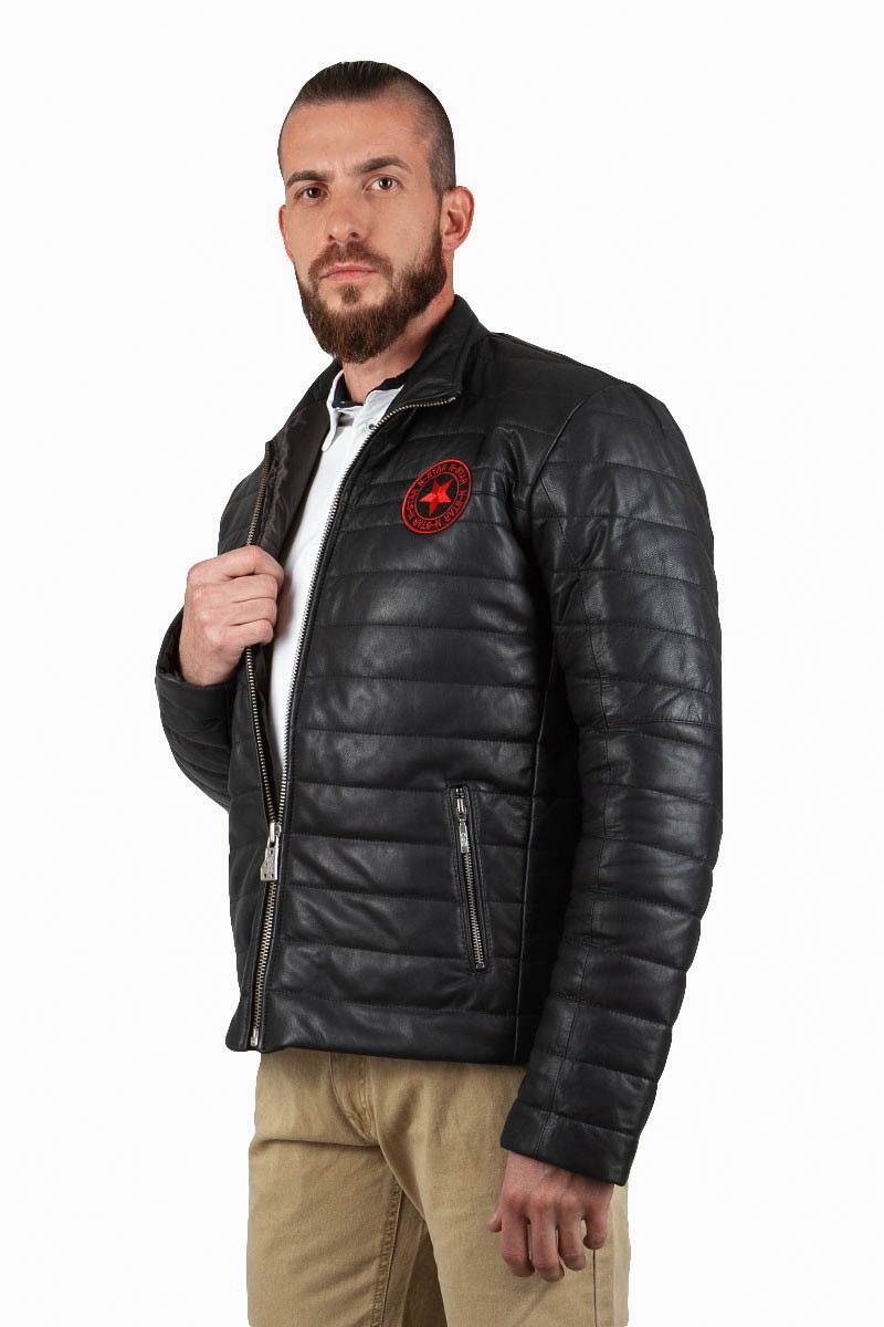Muška kožna jakna - crna 2021080