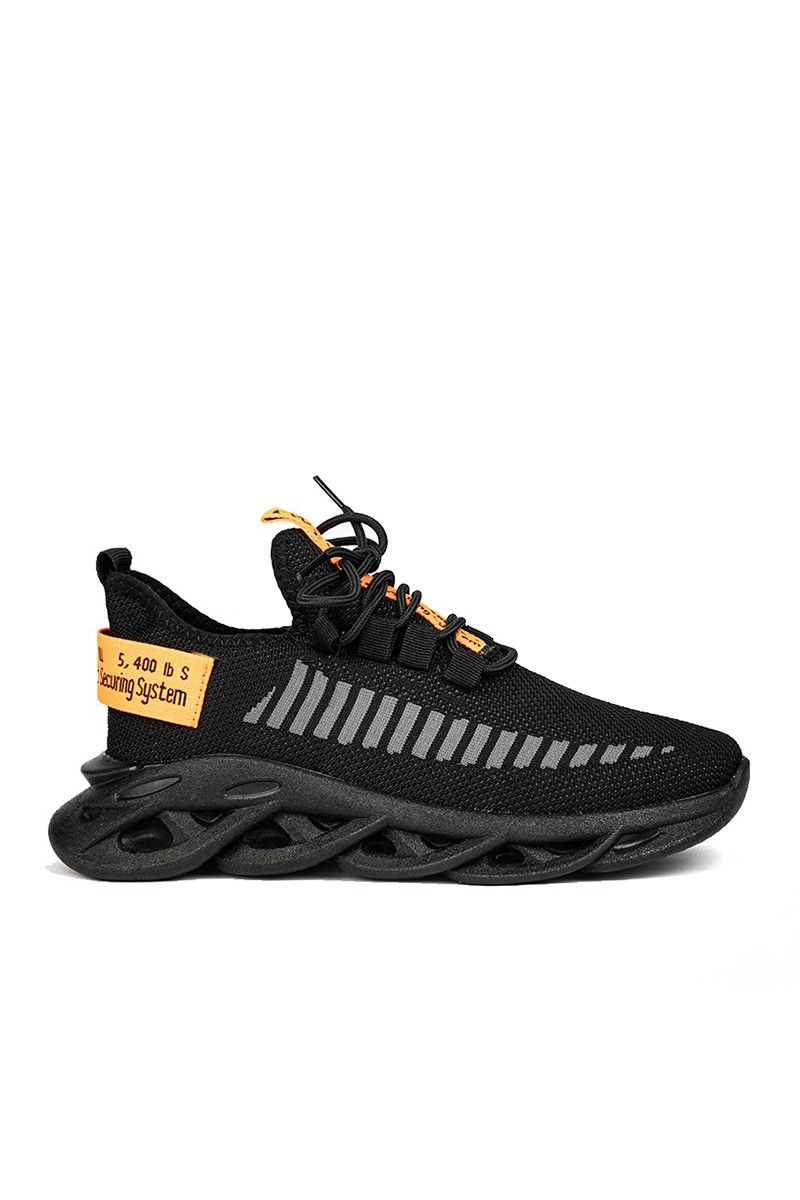 Men's sneakers - Black with yellow 2021128