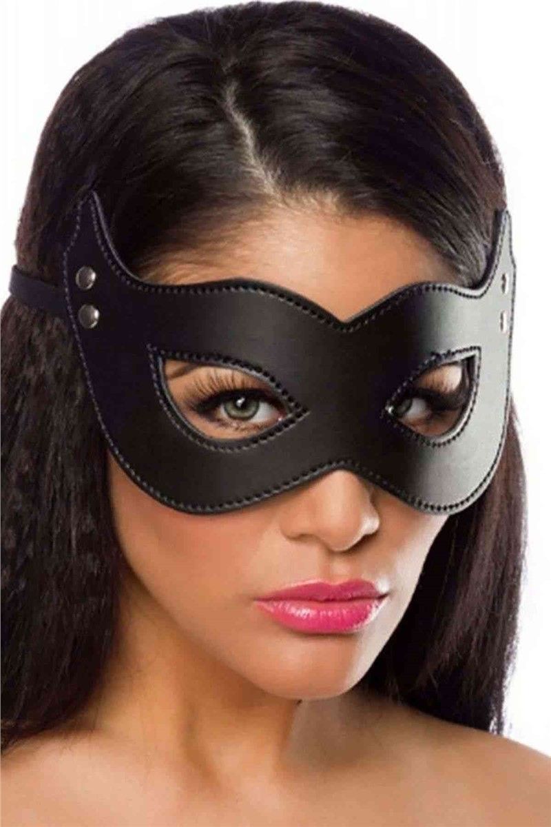 Leather mask - Black # 310149