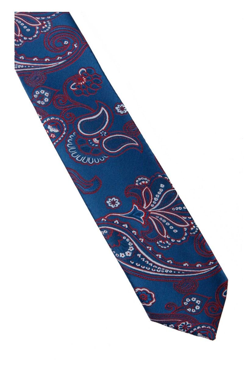 Γραβάτα - Σκούρο μπλε με κόκκινο # 268871