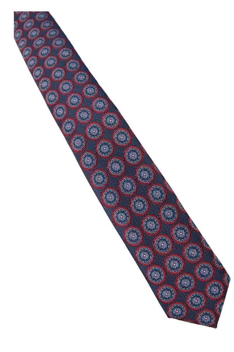 Tie with right - Dark blue with red #268873