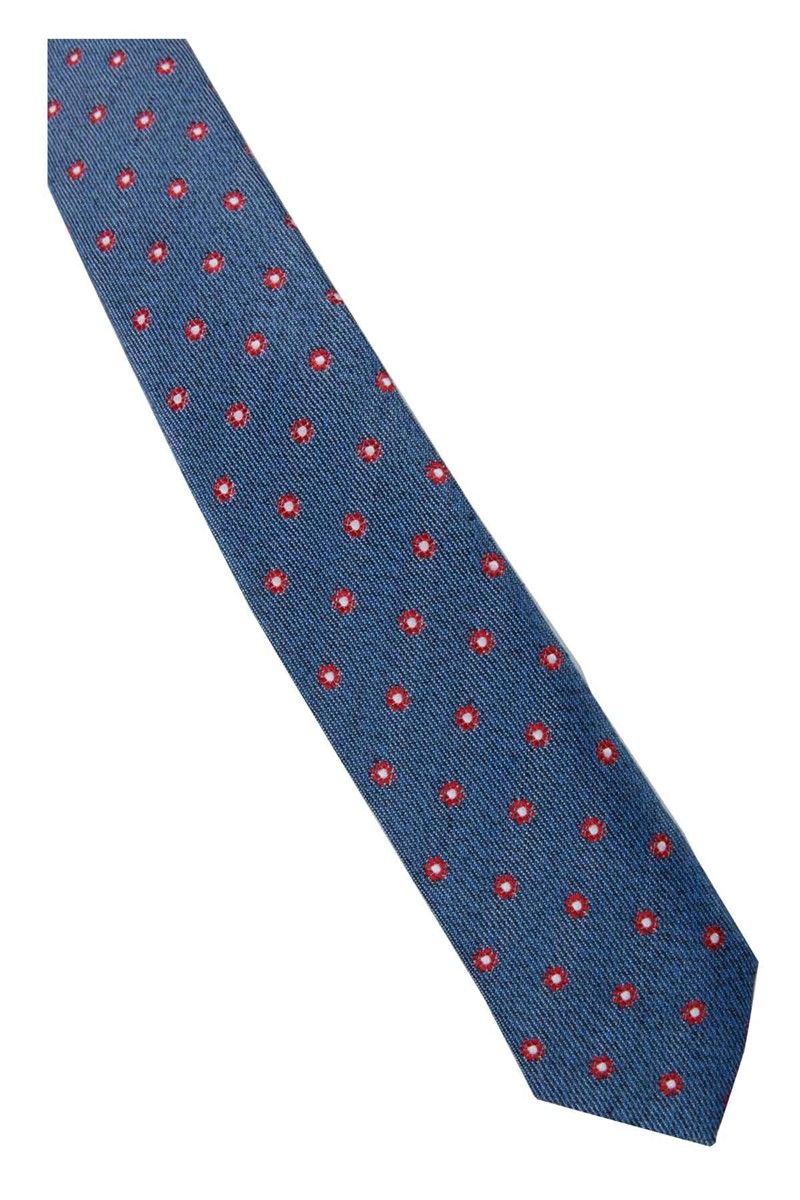 Tie with pattern - Dark blue #268885