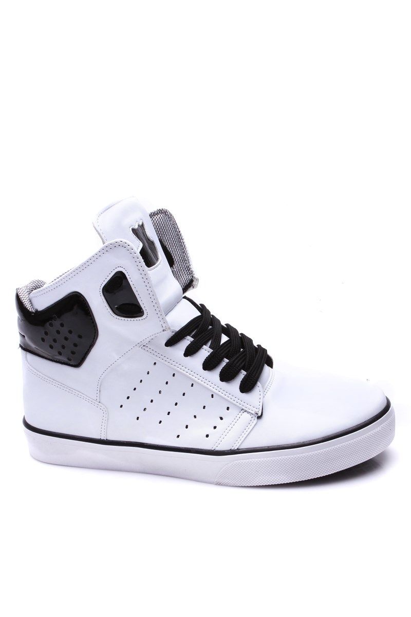 Men's High Top Shoes - White #525985