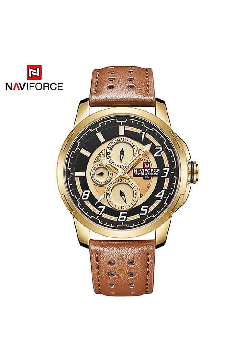 Naviforce Men's Watch - Brown, Gold #231700086