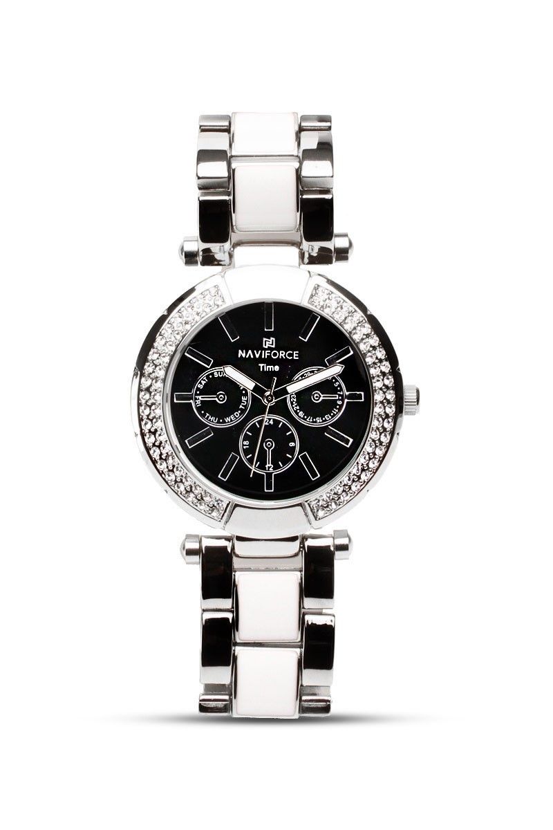 Naviforcenv1013 Silver & white lady's watch