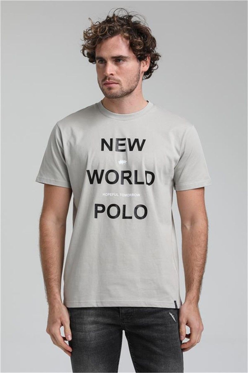 New World Polo Girocollo Grigio Tinto Slim Fit T-Shirt #371511