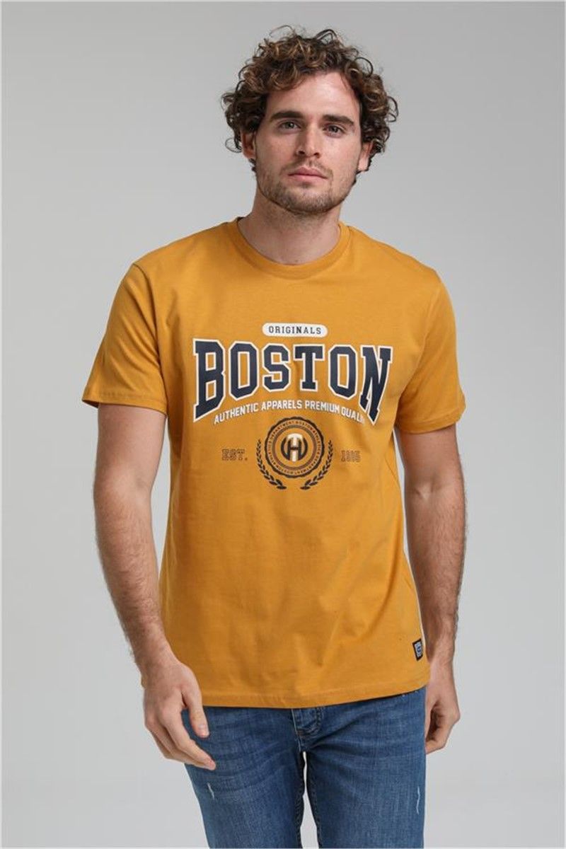 Men's Slim Fit T-Shirt 23SSM20287 - Mustard Color #371579