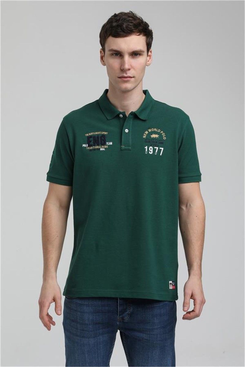 Men's Regular Fit Collar T-Shirt 23SSM10256 - Green #371649
