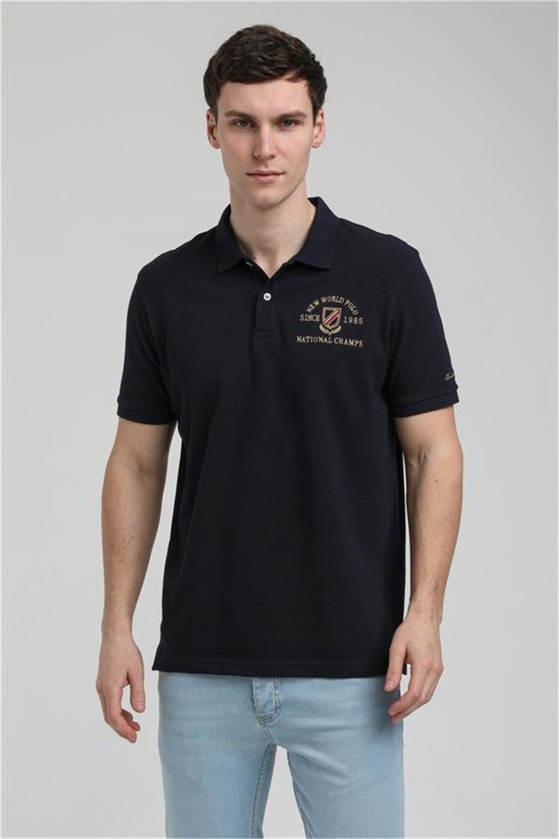 Men's T-Shirt with Collar 23SSM10251 - Dark Blue #371677