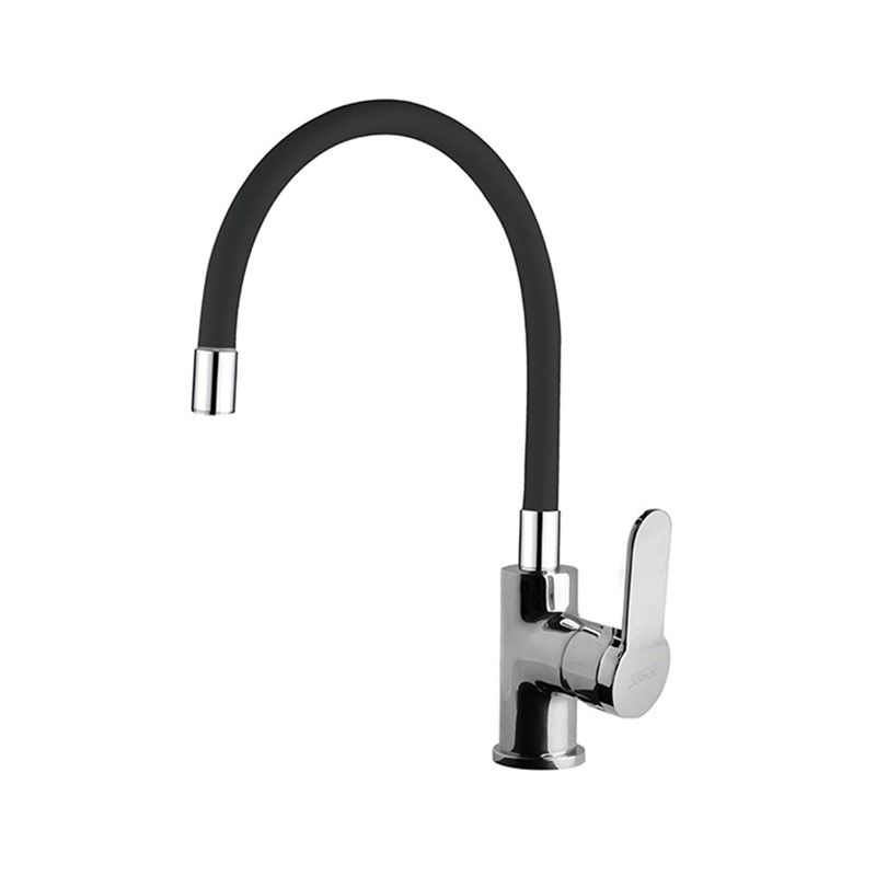 Newarc Domino Kitchen Faucet with Silicone Spout - Black #340472