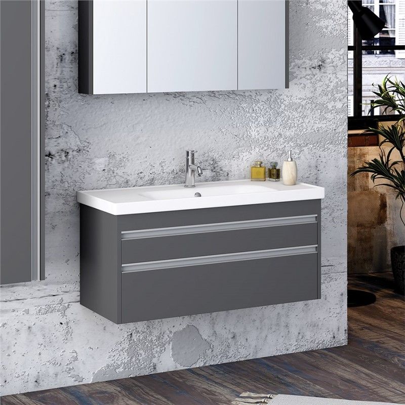 Nplus Espero Bathroom Cabinet 100cm - Dark Gray #338666