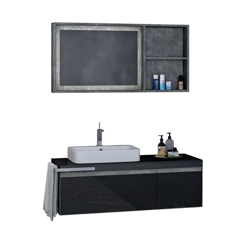 NPlus Mokka Bathroom Cabinet 120cm - Black #335997