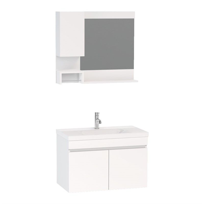 NPlus Storm Bathroom Cabinet 80cm - White #336021