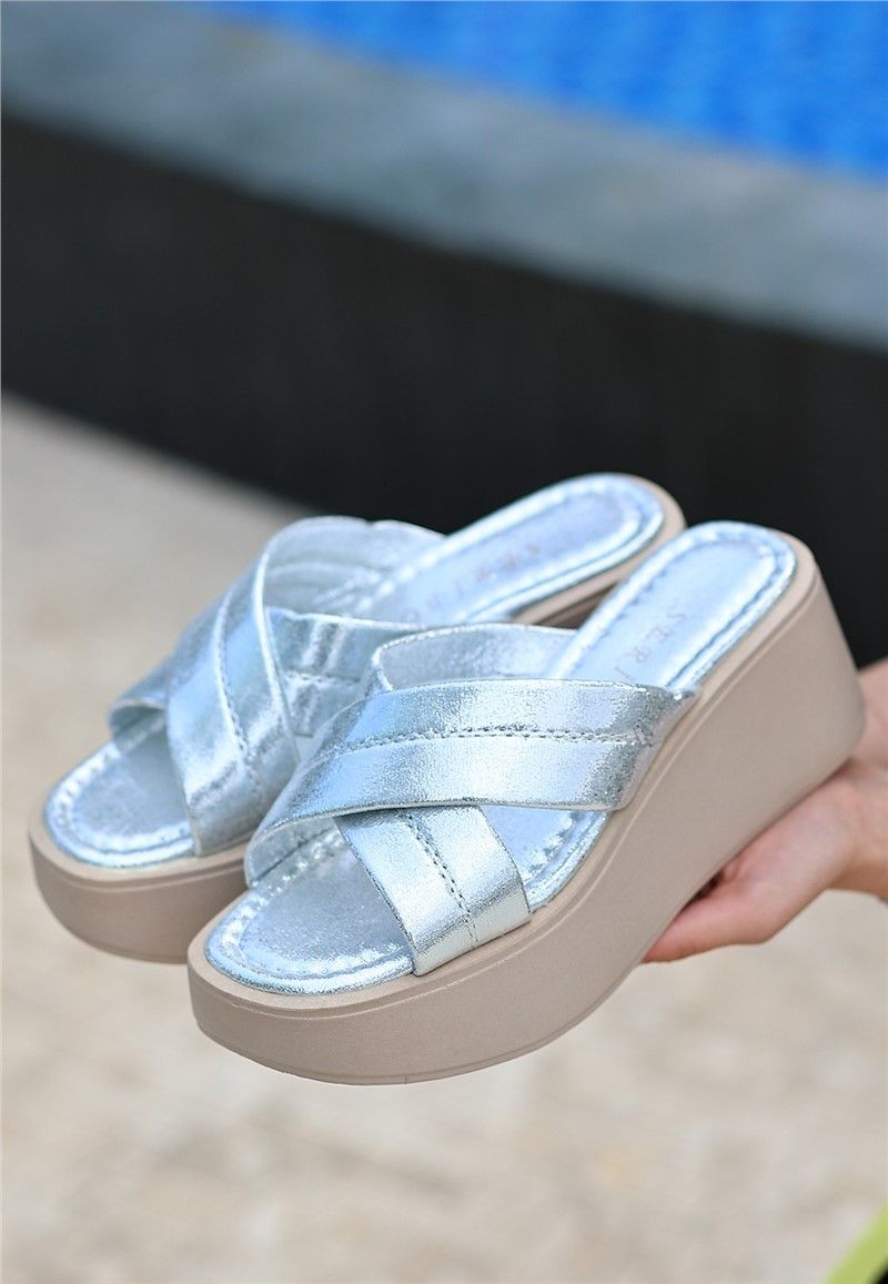 Women's Full Sole Slippers - Silver #371965