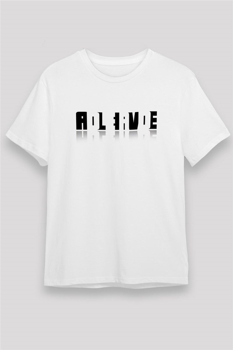 Unisex Print T-Shirt - White #377478