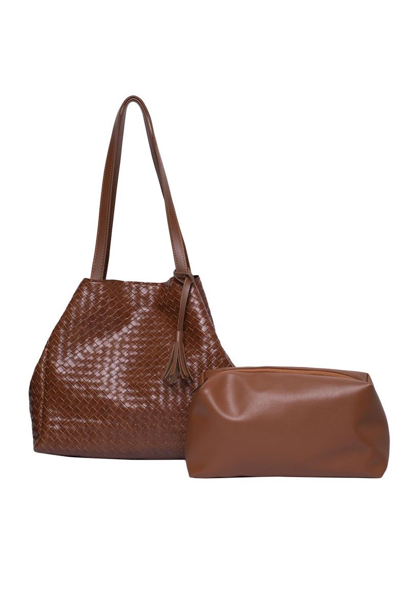 Shoulder Bag Women Knit Patterned Makeup Bag Detailed Loose Sleeve Bag Tbc29 Taba # 273789