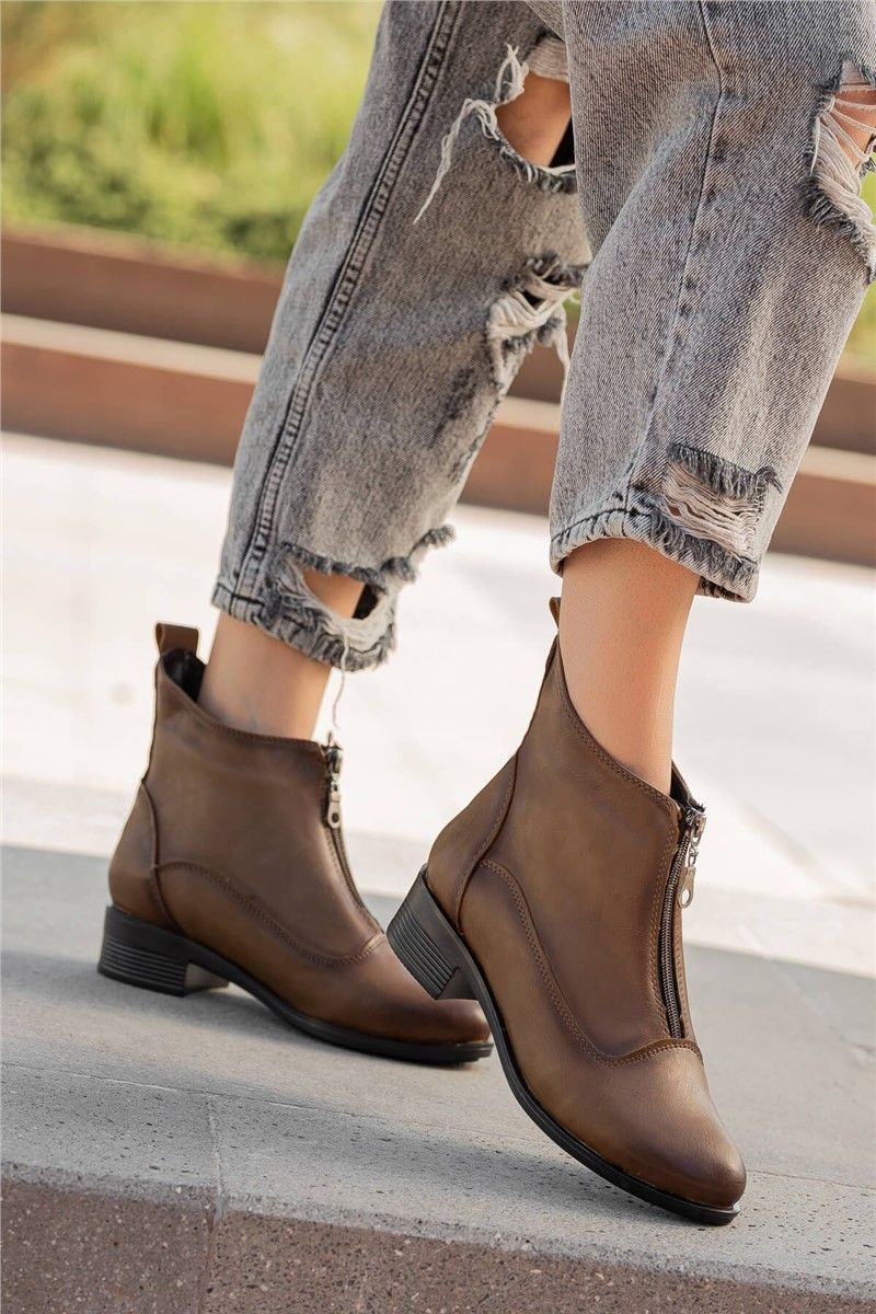 Women's Zip Front Boots - Mink #363885