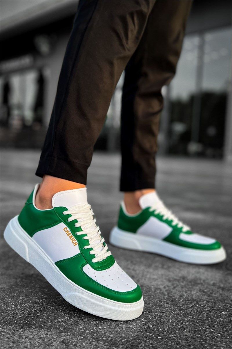 Scarpe sportive da uomo CH087 FBT - Bianco con verde #410345