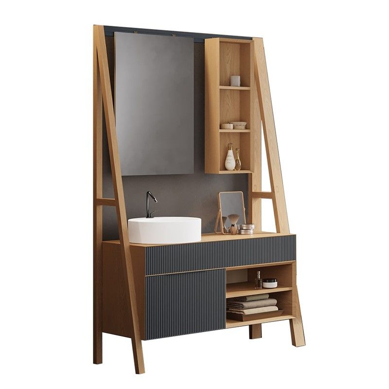 Orka Aura Bathroom cabinet 120 cm - Anthracite-Oak #341697