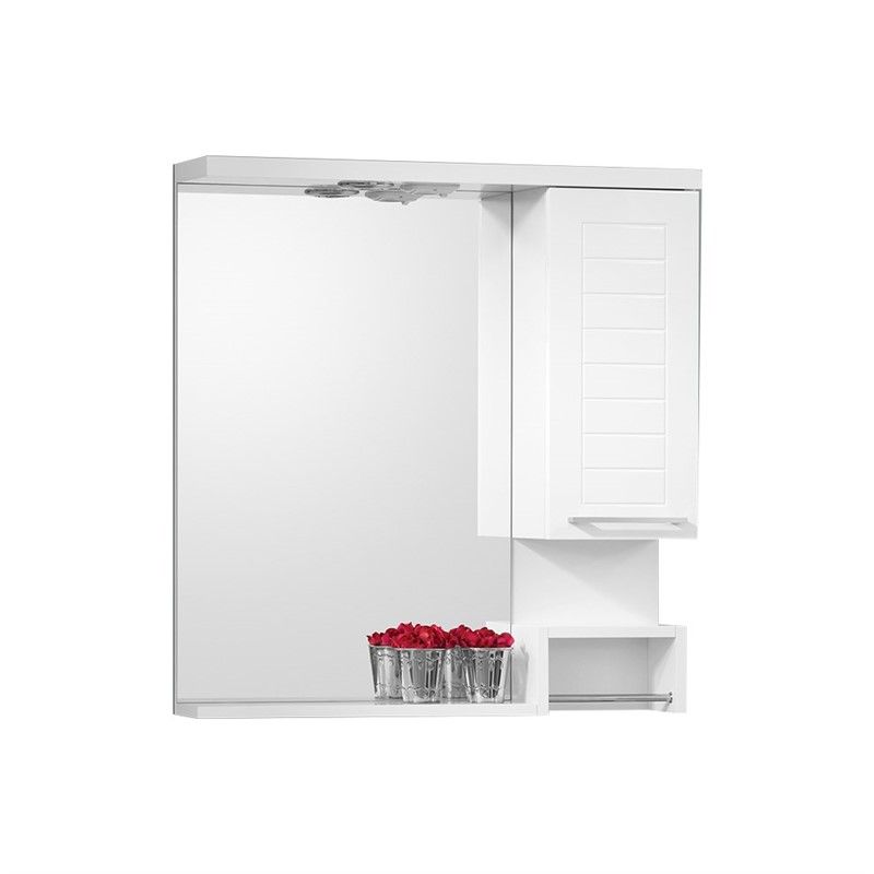 Orka Perge Mirror with cabinet 80cm - White #339909