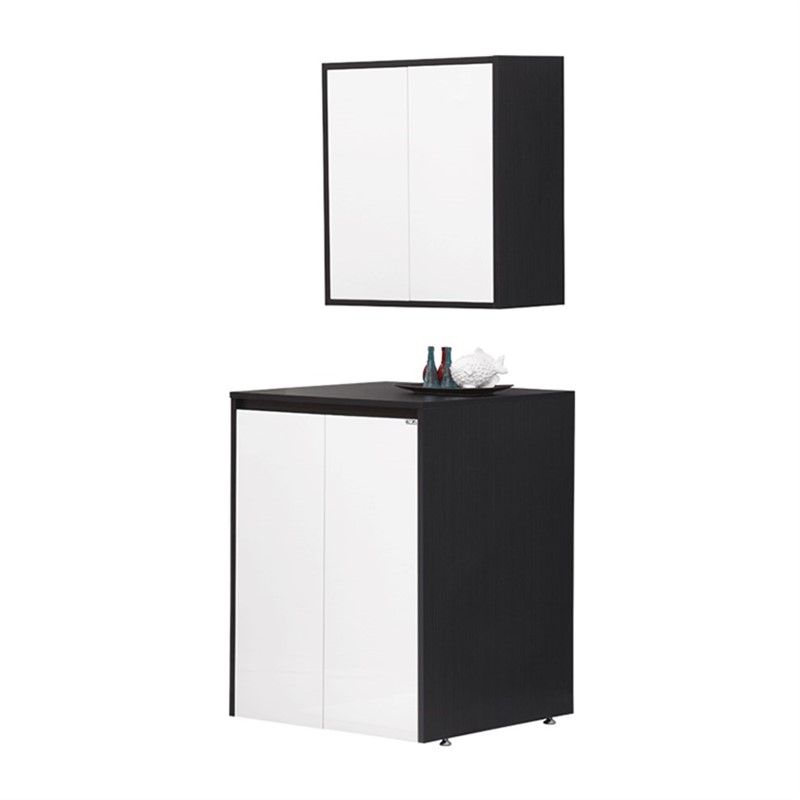 Orka Sedir Upper Storage Cabinet 70 cm - Black-White #336602