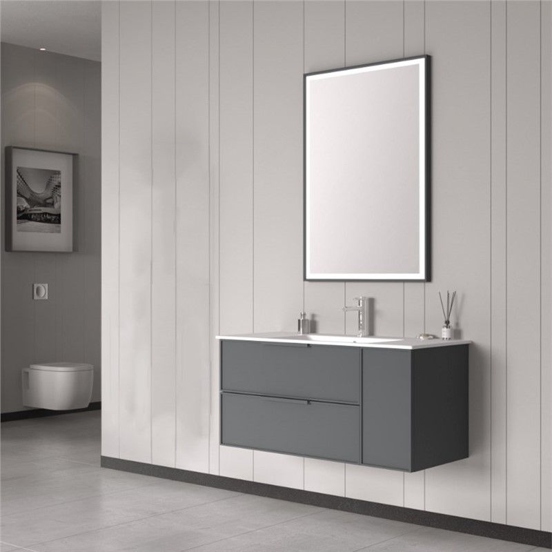 Orka Solid Bathroom Cabinet 100 cm - Anthracite #344367