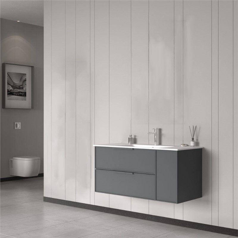 Orka Solid Bathroom Cabinet 100 cm - Anthracite #344368