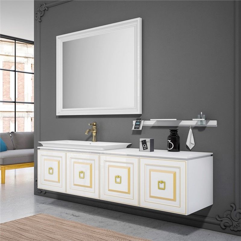 Orka Style Bathroom Cabinet 163cm - White #337871