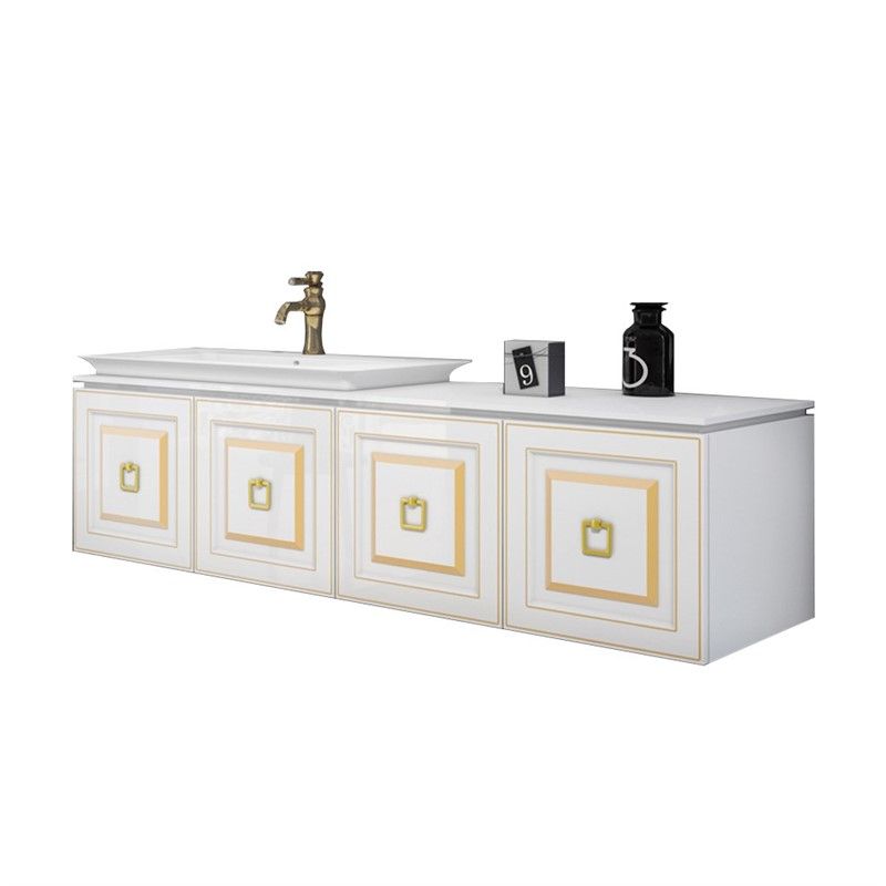 Orka Style Bathroom Base Cabinet 163 cm - White-Gold #344357