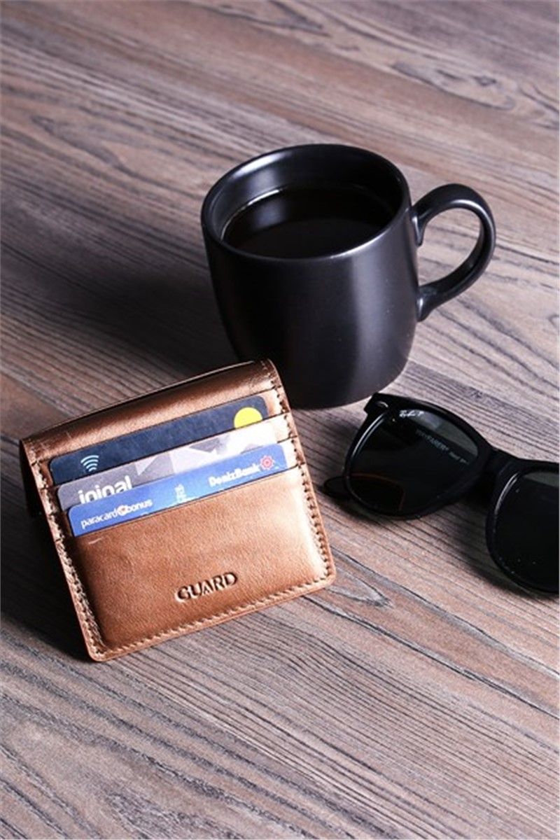 Leather card holder - GRD11 - Golden #306230