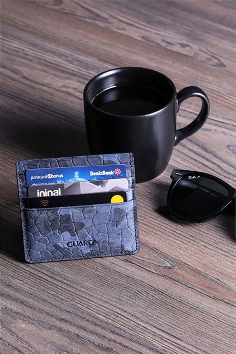 Leather card holder - GRD11 - Blue #306228