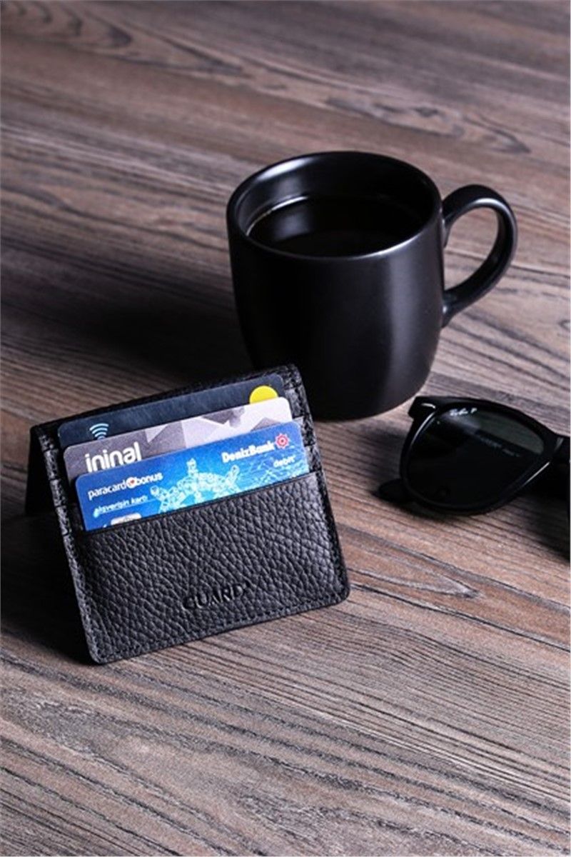 Leather card holder - GRD11 - Black #306224