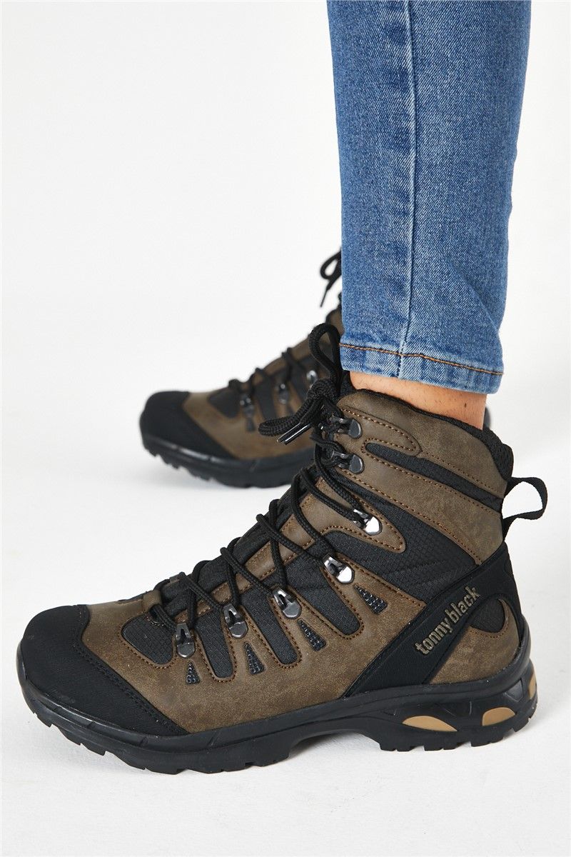 Tonny Black Unisex Hiking Boots - Light Brown #308633