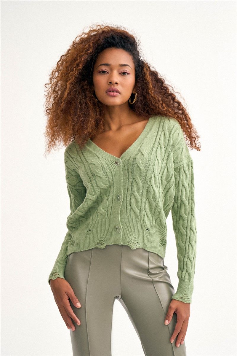 Women's knitted vest - Mint #323100