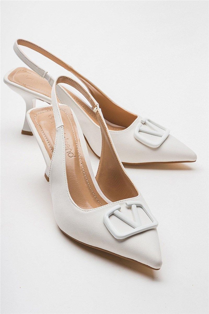 Women's Heeled Shoes - White #401867