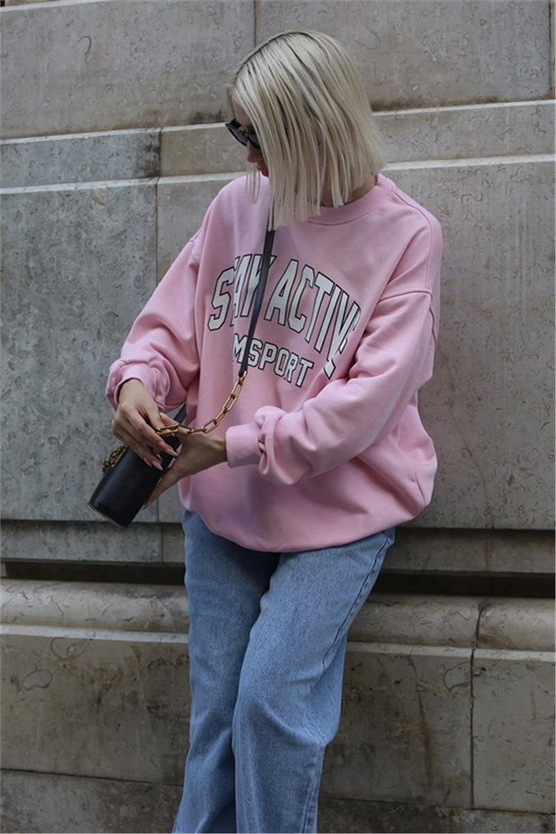 Ženski oversize džemper MG1564 - ružičasta #361946