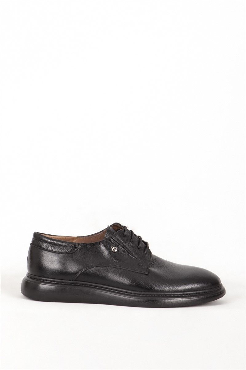 Мъжки обувки от естествена кожа 104H1 - Черни #382050