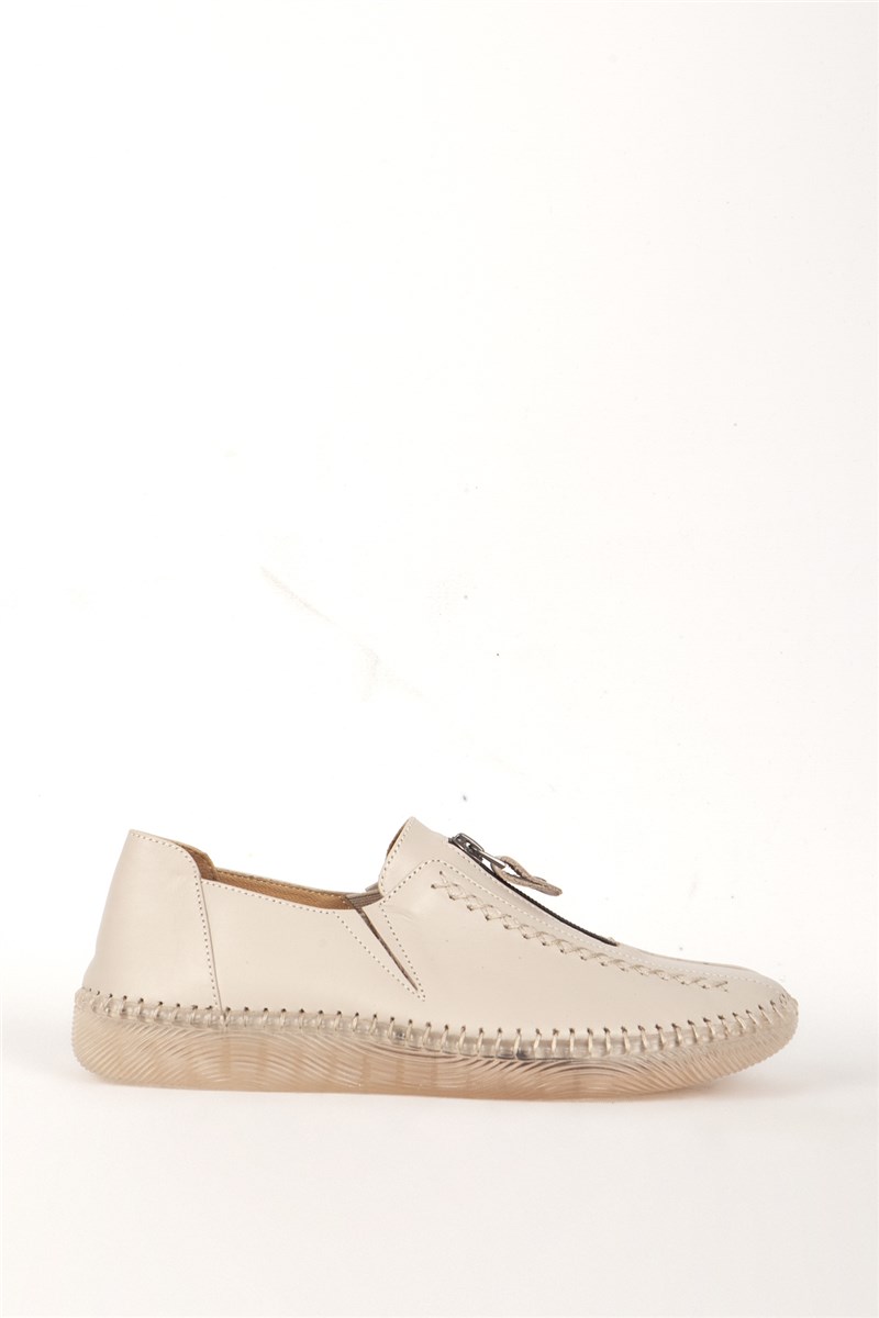 Dámske topánky z pravej kože 04138 – svetlo béžová #403740