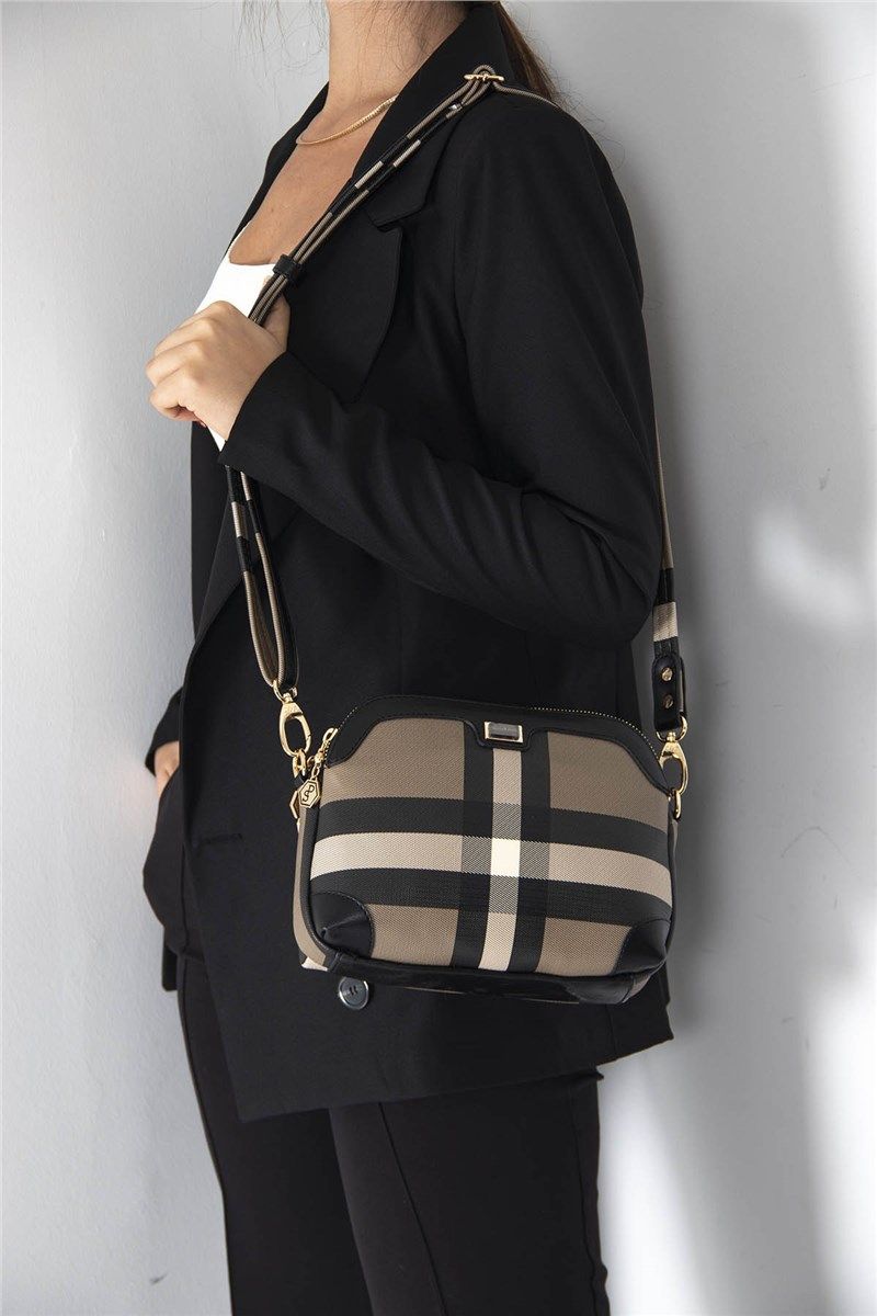 Women's Casual Bag 968 - Black with Khaki #389189