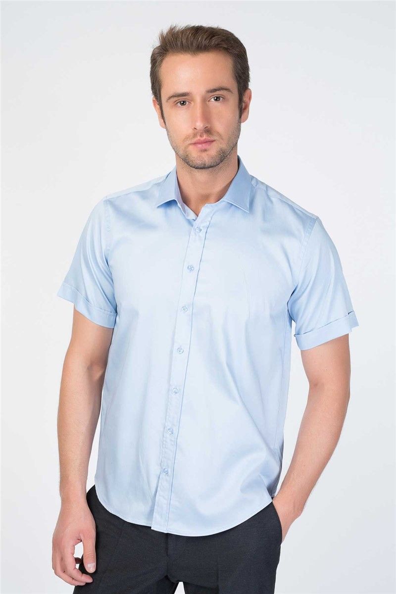 Men's Short Sleeve Shirt - Blue #268698