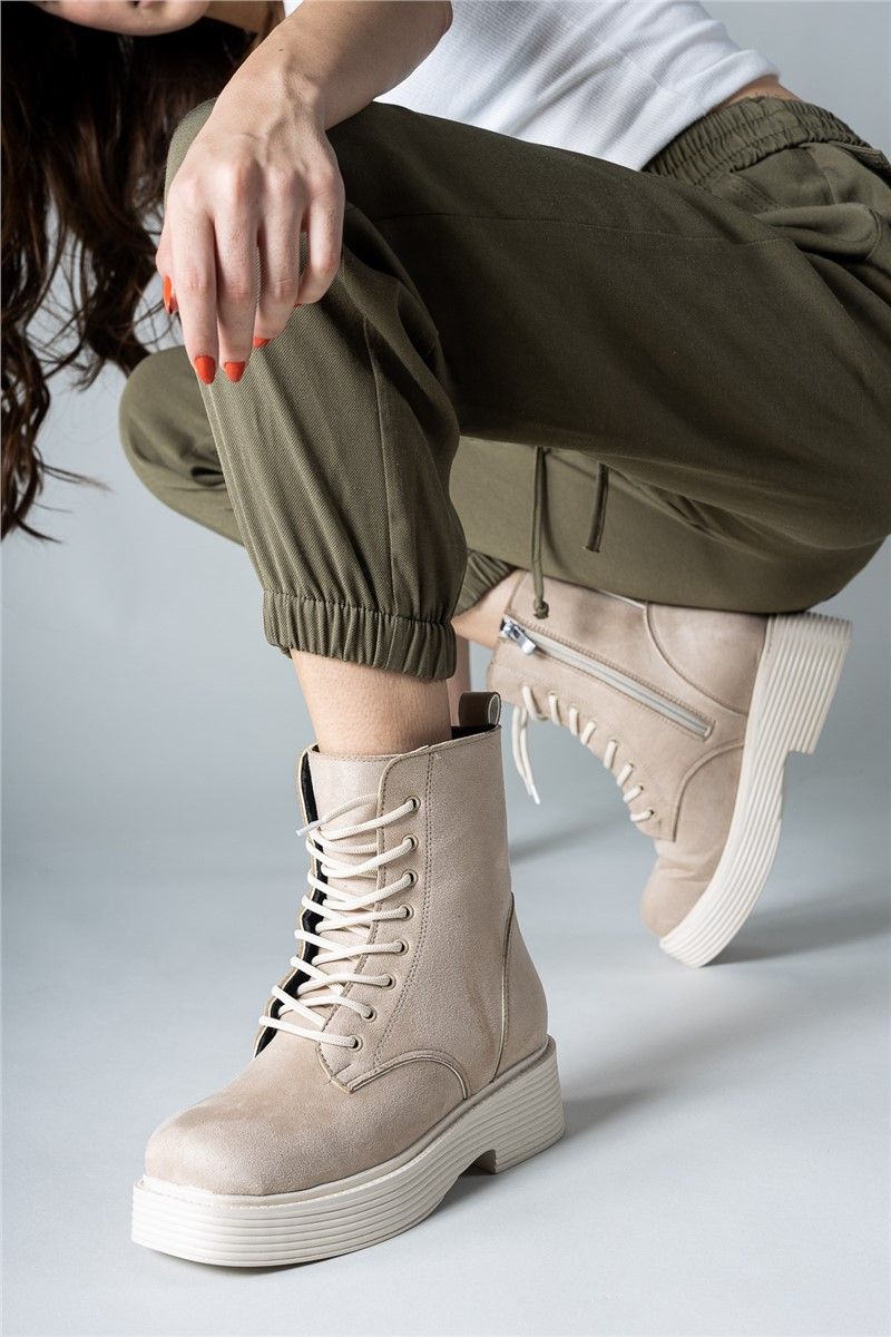 Women's suede boots 0012100 - Beige # 326078