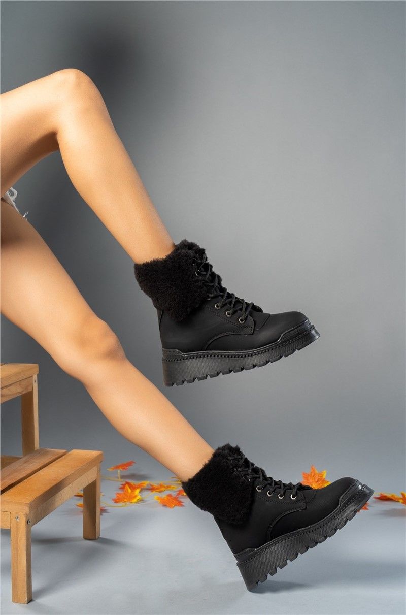 Women's Lace Up Boots 00121895 - Black #358494