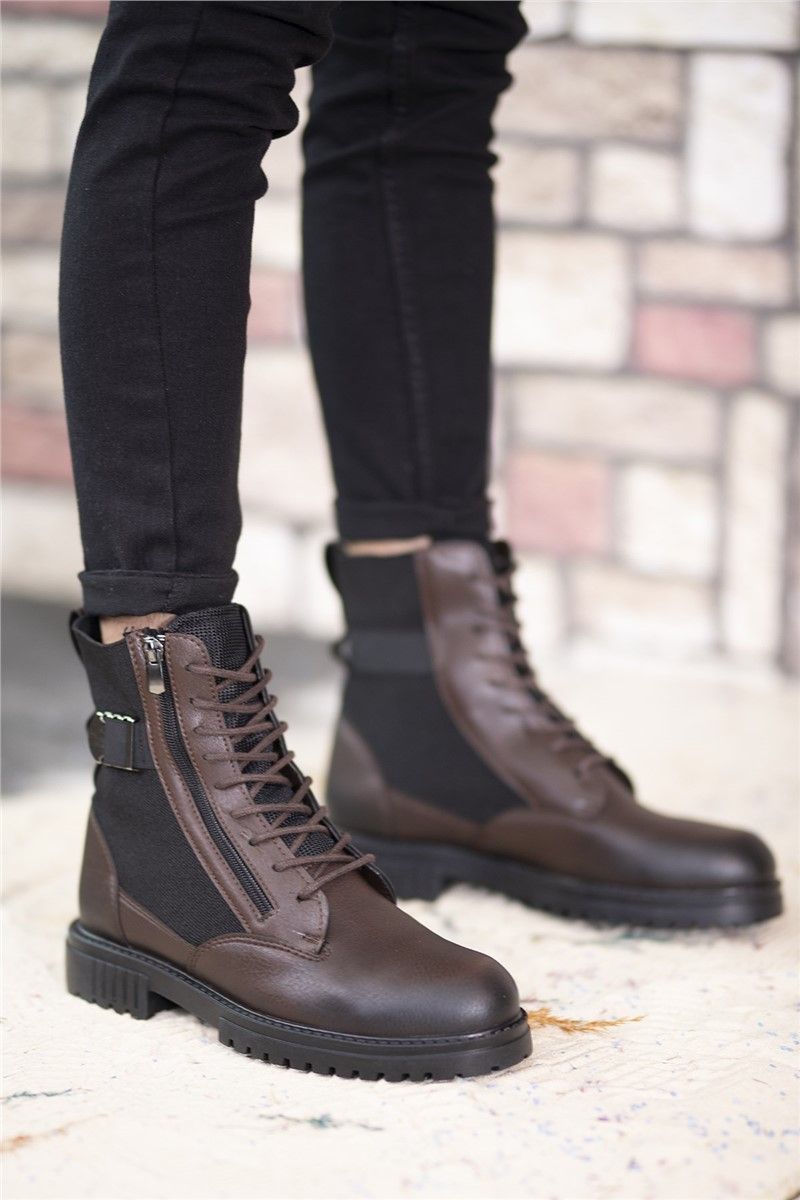 Men's Zip Up Boots 0012134 - Brown #358922