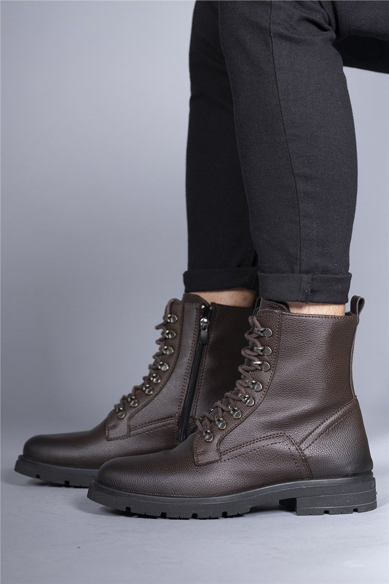 Men's Zip Up Boots 0012726 - Brown #358925