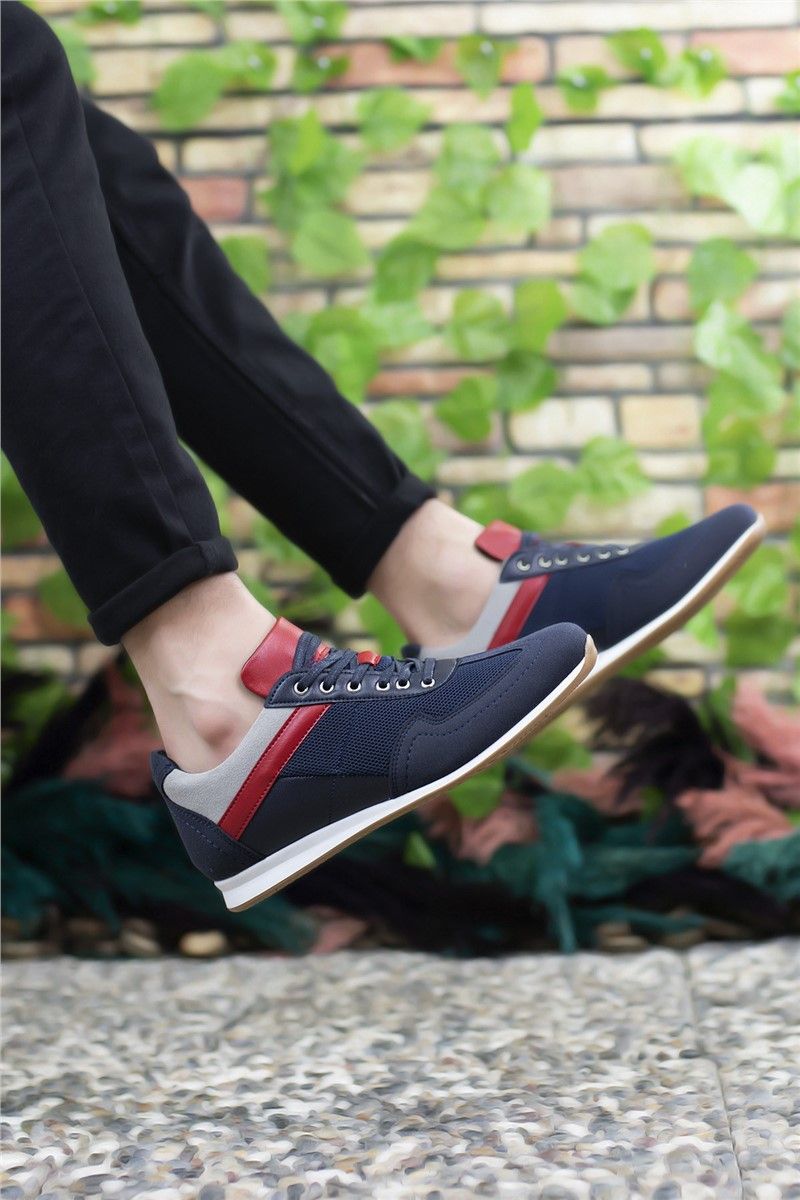 Men's sports shoes 0012828 - Dark blue with red #325732