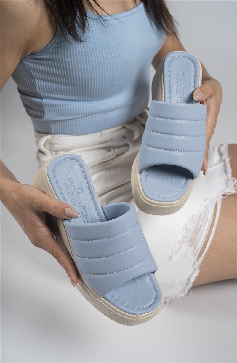 Women's Full Sole Slippers 00121806 - Light Blue #332777