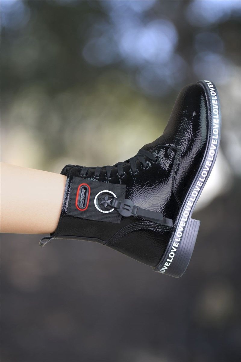 Children's patent leather boots 00127085 - Black #325290