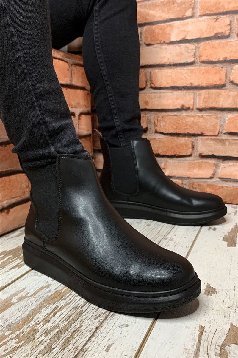 Men's Boots With Side Elastics 0012M04 - Black #365123
