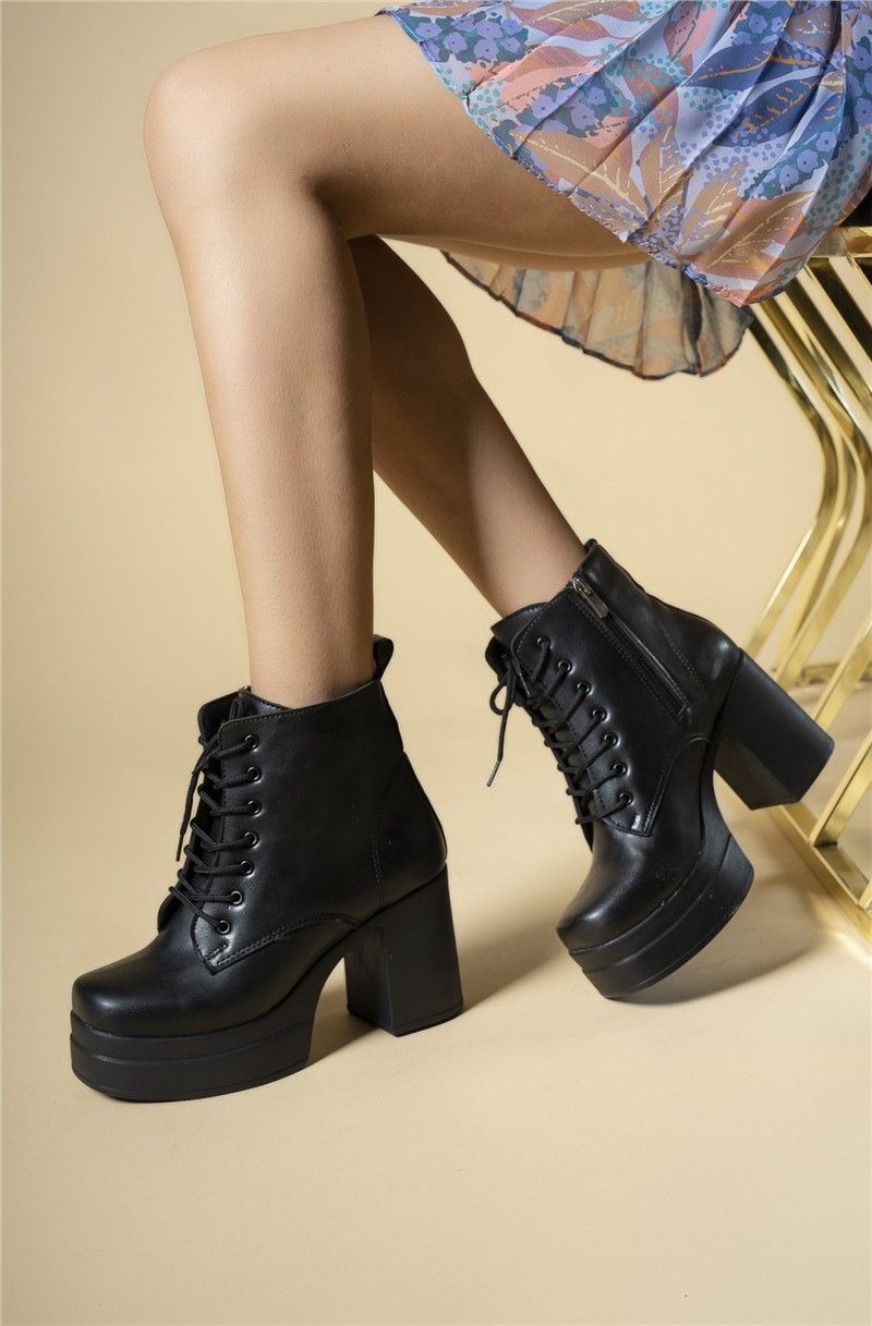 Women's High Heel Platform Boots 00126300 - Black #359309