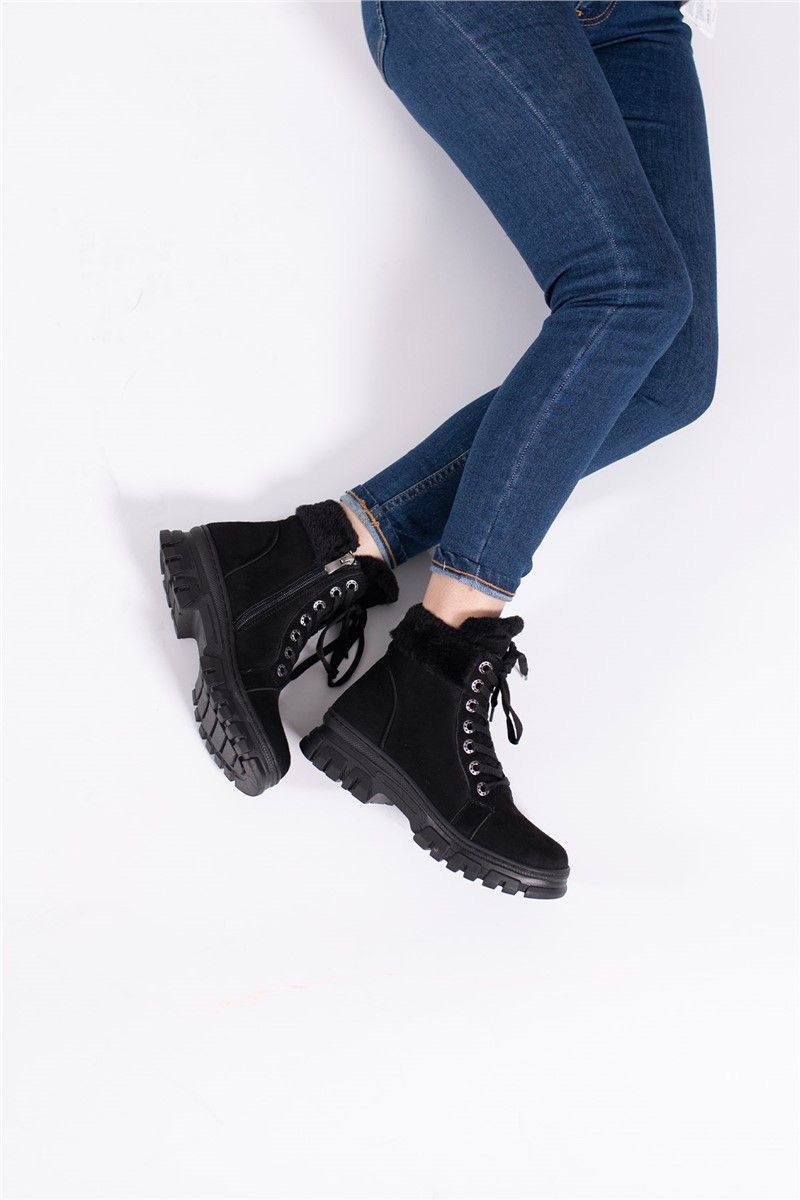 Women's suede boots 001215 - Black # 326228